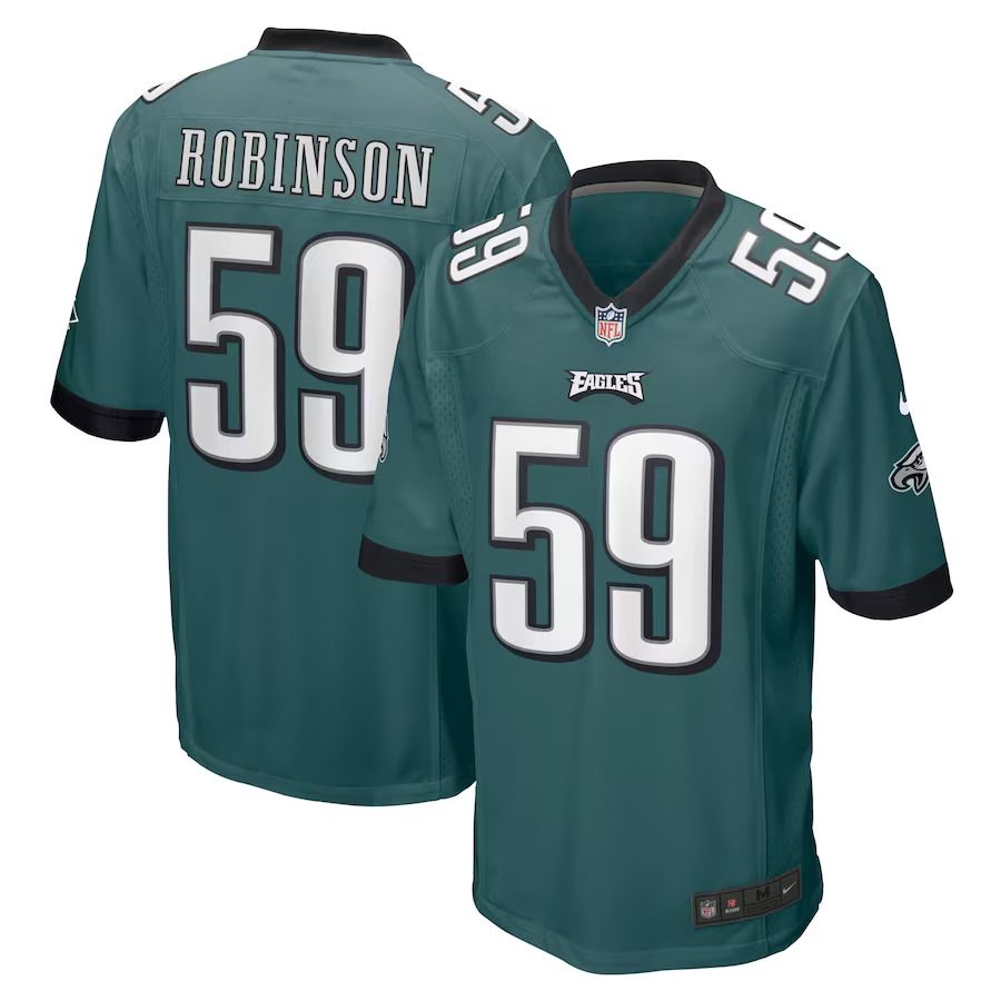 Men Philadelphia Eagles #59 Janarius Robinson Nike Midnight Green Home Game Player NFL Jersey